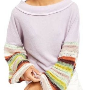 Free People Balloon Sleeve Knit Sweater Size M